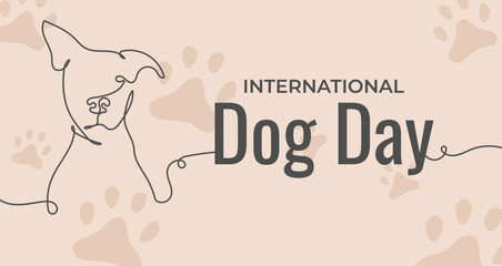 Hand drawn international dog day celebration background.