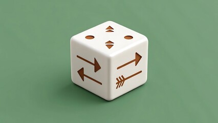 Two red dice on a green background symbolize the chance of winning in a casino game