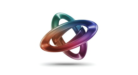 Abstract Ring Intertwined Glossy Color