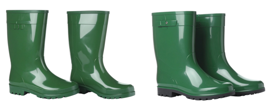 Classic Green Rubber Boots for Rainy Weather