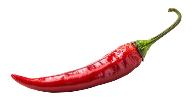 Birds eye chili peppers on white background spicy cooking ingredient