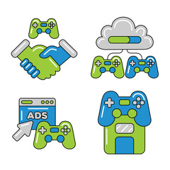 Game Online Element Vector Illustration