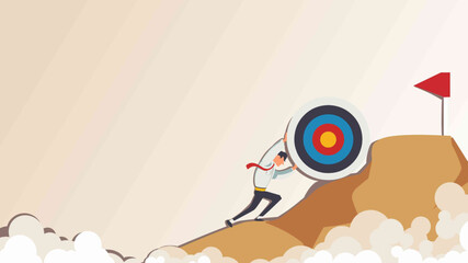 vector illustration of a businessman with a target