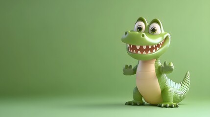 Fototapeta premium Creative Happy 3D Cartoon Alligator
