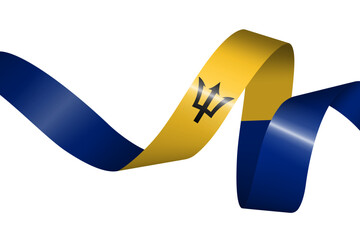 Set of flag ribbon with colors of Barbados for independence day celebration decoration