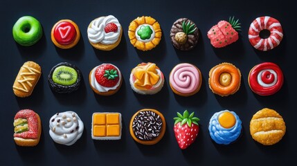 Fototapeta premium Colorful, stylized desserts
