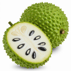 Fresh dragon fruit with vibrant pink flesh on white background