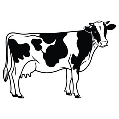 Fototapeta premium Cartoon Cow Illustration on White Background