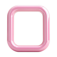 Obraz premium Pink Frame Glossy square border with black background.