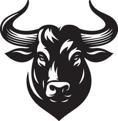 Obraz premium Silhouette bull heads vector