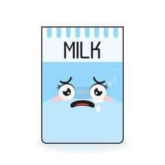 cartons of milk scared face cartoon cute