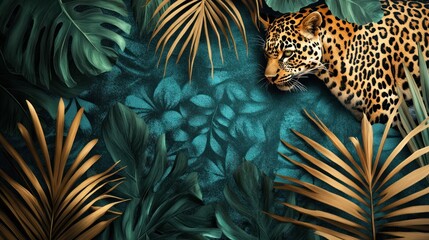 Majestic jaguar amidst lush foliage