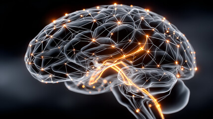 Brain Connections: Illuminating the intricate network of the human brain, showcasing interconnected neural pathways and the complexities of cognition and intellect.