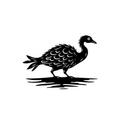 Stylized avian silhouette with detailed plumage, a minimalistic vector illustration