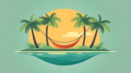 Tropical Hammock Sunset Island.