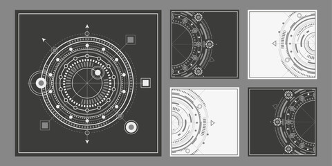 Engineering ideas and innovations. Technical drawing. Technological background . Vector illustration .