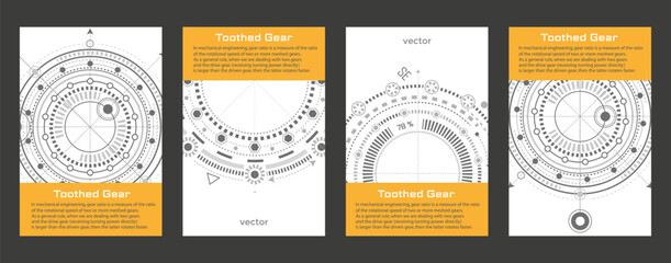 Engineering ideas and innovations. Technical drawing. Technological background . Vector illustration .