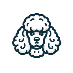 Poodle Logo Head Icon, Clean Vector Outline Design