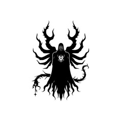 Silhouette of a Dark figure with eerie extensions, creating a mysterious presence