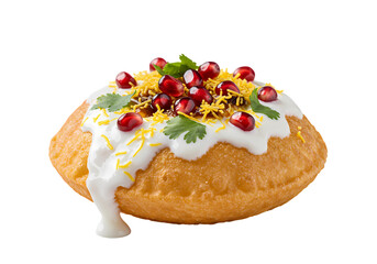 Delicious Dahi Puri Indian Street Food Recipe  Images on Transparent background