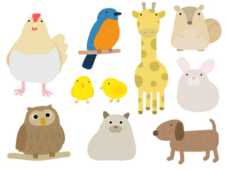 動物の素材セット（画用紙）　B