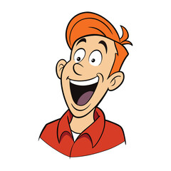 A laughing guy, full of joy and energy, grins widely with his eyes squinted in a carefree, spontaneous moment of happiness, spreading warmth and positive vibes.
