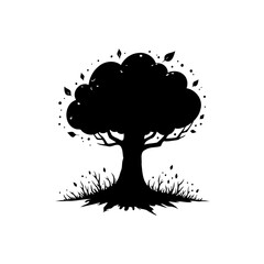 Solitary arboreal silhouette casting shadows across a pristine white canvas