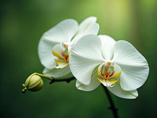Close-Up of Delicate White Moth Orchids