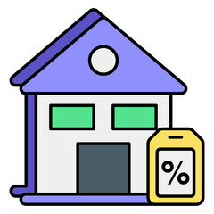 Vector Real Estate and Properties Color Outline Icons and Illustrations Pack