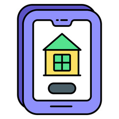 Vector Real Estate and Properties Color Outline Icons and Illustrations Pack