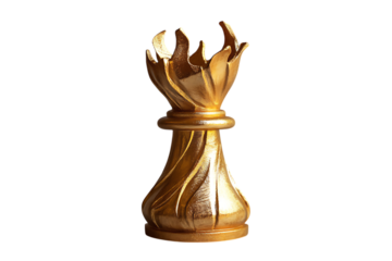 Close-up of a golden chess king piece, symbolizing power and strategy