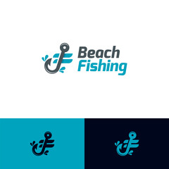 fishing f letter logo vector