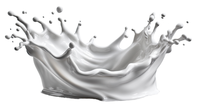 Milk Crown Splash: Captivating the fluid elegance of a milk splash, a creamy cascade forms a delicate crown, showcasing the purity and freshness of dairy.