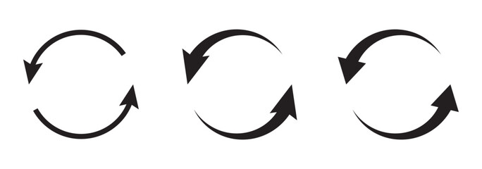 
Refresh icon vector, reload icons set isolated on white background. Refresh sign, reload sign. Circular arrows. Vector illustration.