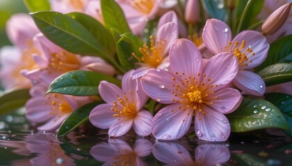 pink and white lilies