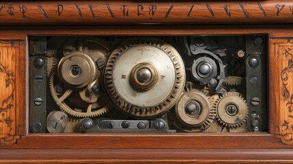 Intricate Timepiece: A Glimpse into the Inner Workings of an Antique Mechanical Clock