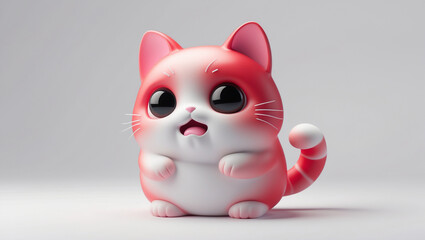 Kawaii 3D cat cartoon
