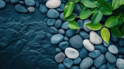 Fototapeta premium Nature stones and greenery