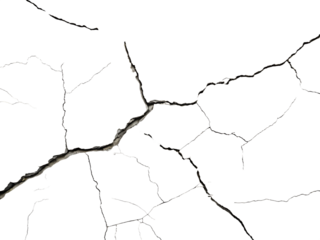 grunge cracked concrete wall texture abstract on white background, PNG