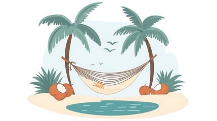 Obraz premium Tropical Hammock Beach Relaxation. (1)