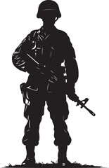 Military Soldier Silhouette Set