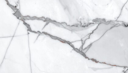 Naklejka premium Cracked, textured marble reveals a natural, veined pattern with subtle earthy tones contrasting against the white stone surface.