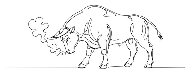 Fototapeta premium aggressive bull charging – symbolic power vector