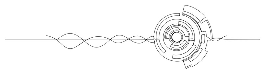 Sound wave morphing into digital gear, analog-to-digital concept