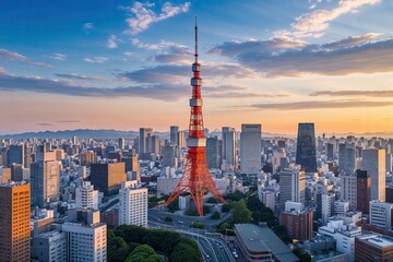 Obraz premium Stunning Tokyo Skyline Panorama Showcasing Iconic Architecture and Rich Local Culture