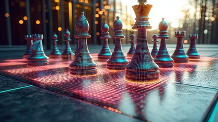 Futuristic chessboard outdoor