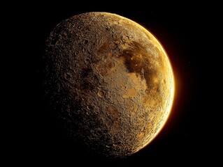 Lunar surface planet gold astronomy space