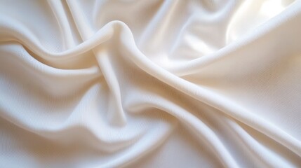 Obraz premium Smooth, flowing cream-colored fabric drapes in elegant folds