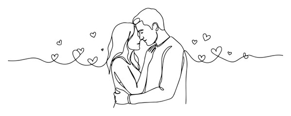 couple in love hugging vector