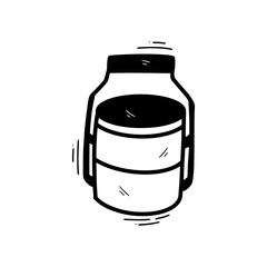 Hand Drawn Food Container Illustration. Doodle Vector. Isolated on White Background - EPS 10 Vector